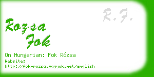 rozsa fok business card