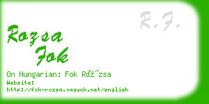 rozsa fok business card